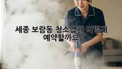 세종 보람동 청소업체, 어떻게 예약할까요?